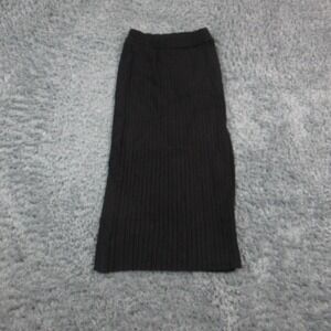 Mirah Maja Skirt Womens XL XXL Black Ribbed Knit Midi Pull On Stretchy NWT